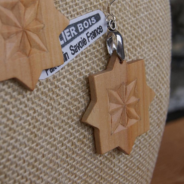 &oslash;reringer utsk&aring;rne smykker natur massivt tre kirseb&aelig;rtre h&aring;ndlaget