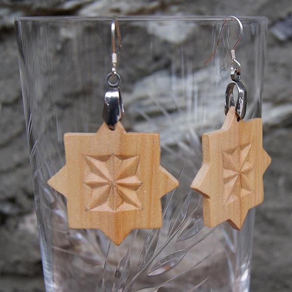 &oslash;reringer utsk&aring;rne smykker natur massivt tre kirseb&aelig;rtre h&aring;ndlaget