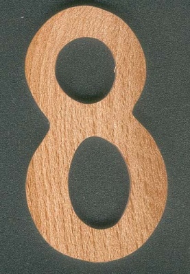 Nummer 8 ht 10cm treskilt 