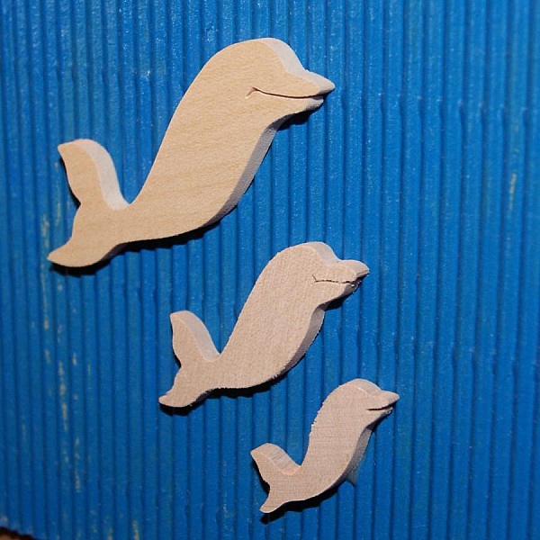 delfin figur 4,6 x 5 cm tre for maling 3 mm tykk scrapbooking utsmykning