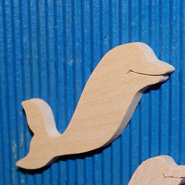 delfin figur 4,6 x 5 cm tre for maling 3 mm tykk scrapbooking utsmykning