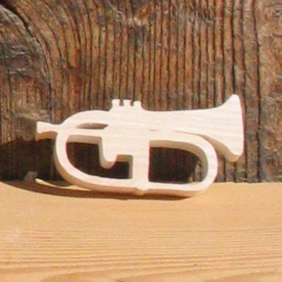 Miniatyr Bugle-figur i massivt tre, håndlaget