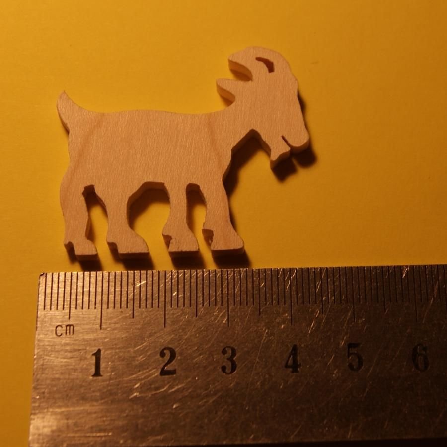miniatyr geit figur tykkelse 3mm utsmykning for å male og lime massivt tre håndlaget