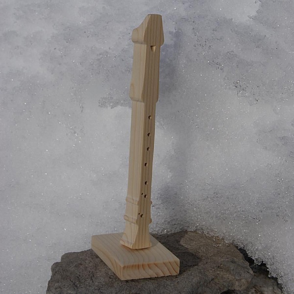 Massivt tre blokkfl&oslash;yte ht 20 cm h&aring;ndlaget interi&oslash;r dekorasjon musikk gave fl&oslash;ytist