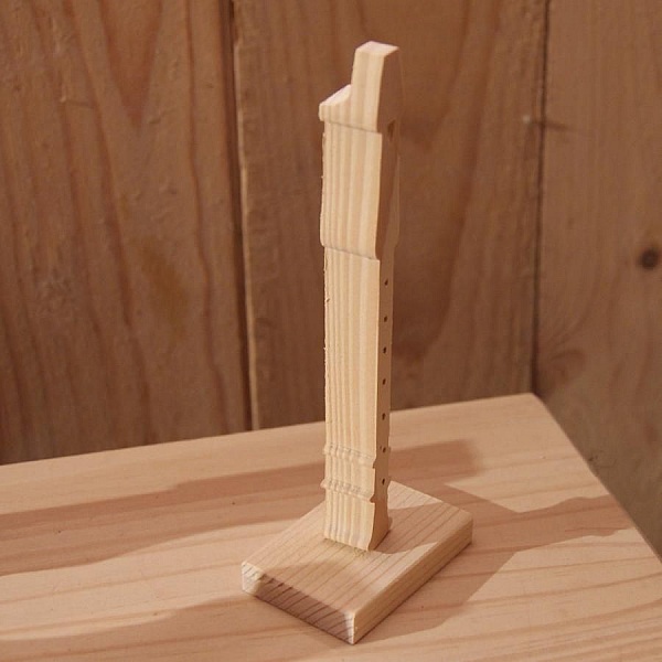 Massivt tre blokkfl&oslash;yte ht 20 cm h&aring;ndlaget interi&oslash;r dekorasjon musikk gave fl&oslash;ytist