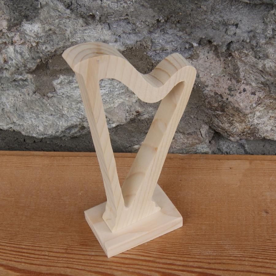 harpe montert på base bryllup dekorasjon midtpunkt musikk håndlaget massivt tre harpist gave