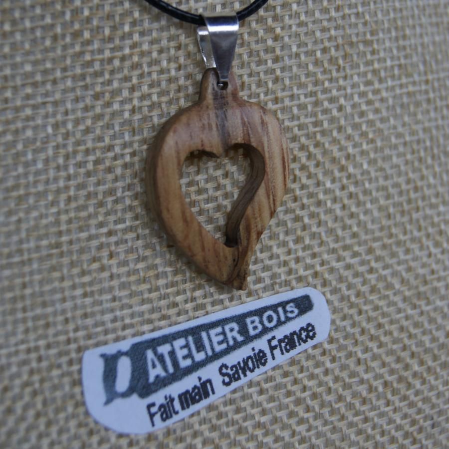 eik hjerte anheng, trebryllup, valentinsdag, tre og natur smykker, håndlaget