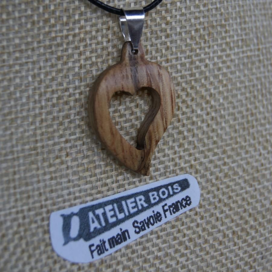 eik hjerte anheng, trebryllup, valentinsdag, tre og natur smykker, håndlaget