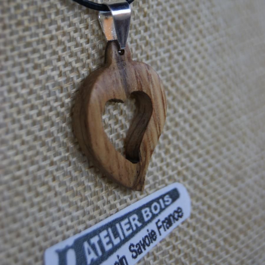 eik hjerte anheng, trebryllup, valentinsdag, tre og natur smykker, håndlaget