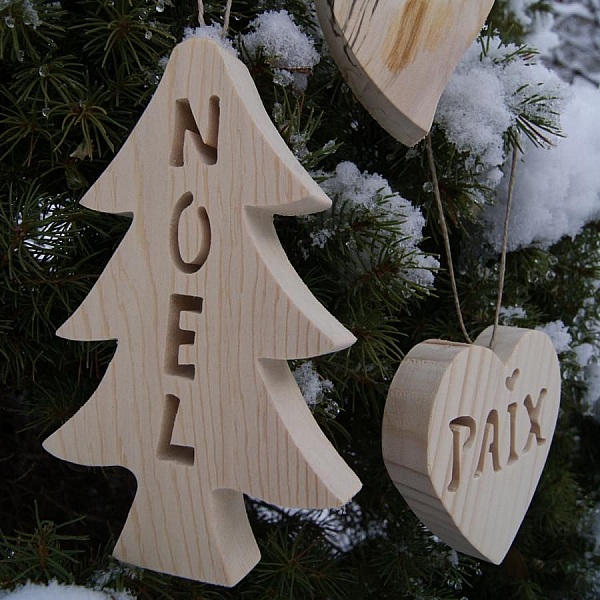 Juletrekule 12 cm i tre