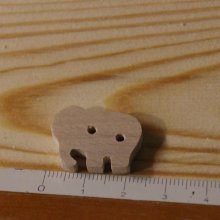 Massivt tre knapp elefant 22mm, å sy, håndlaget utsmykning scrapbooking
